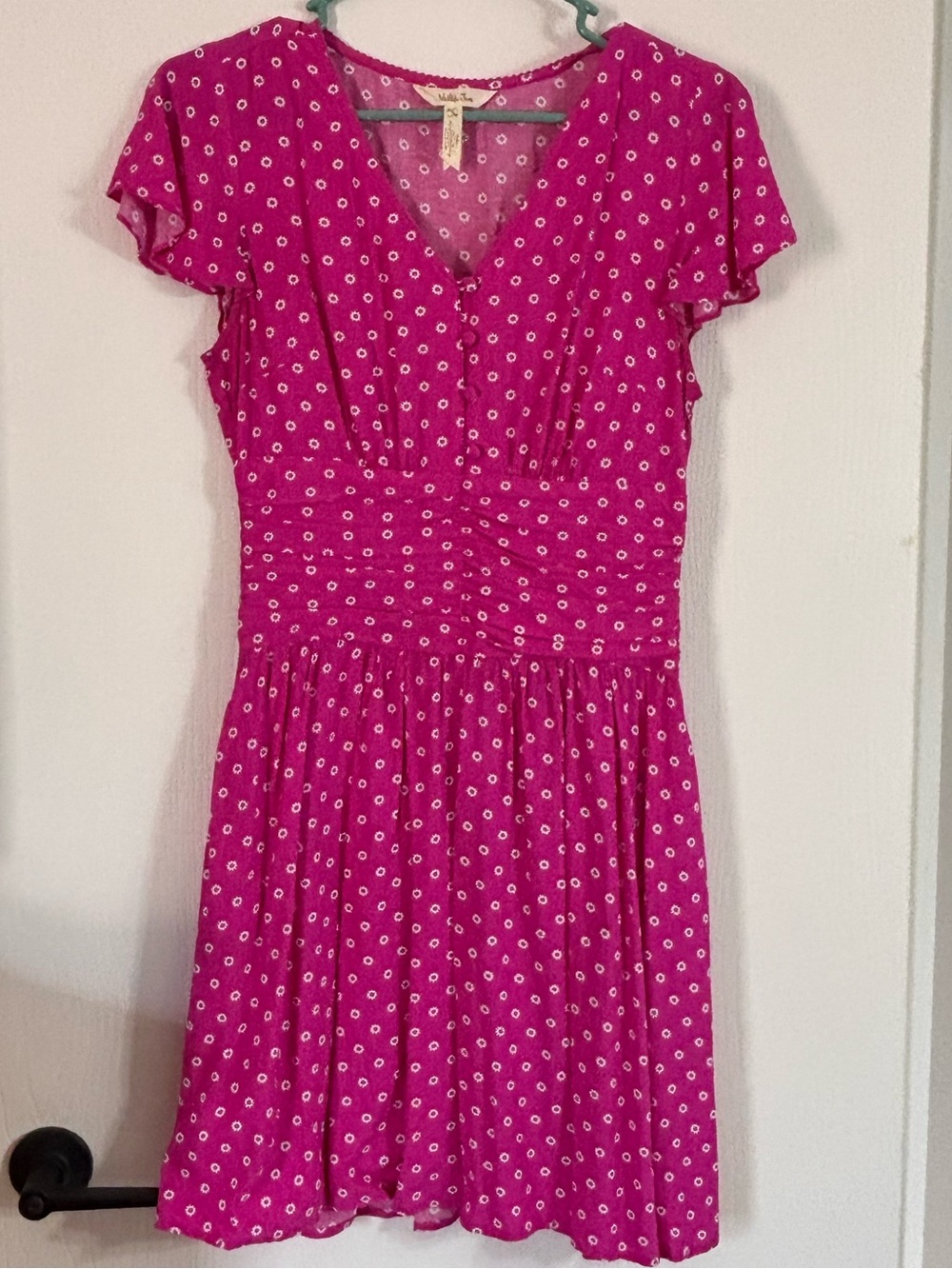 Matilda Jane Fuchsia Polka Dot V-Neck Dress